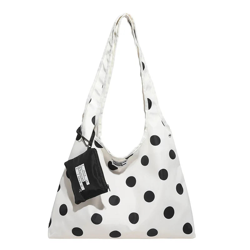 Polka Dot Crossbody Shoulder Bag – Large Capacity with Mini Pouch