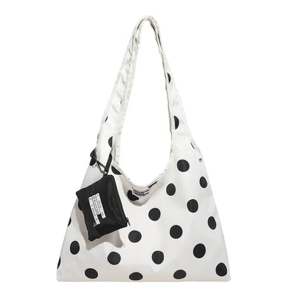 Polka Dot Crossbody Shoulder Bag – Large Capacity with Mini Pouch