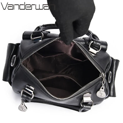Large Capacity Women's Leather Handbag – Shoulder & Crossbody Bag
