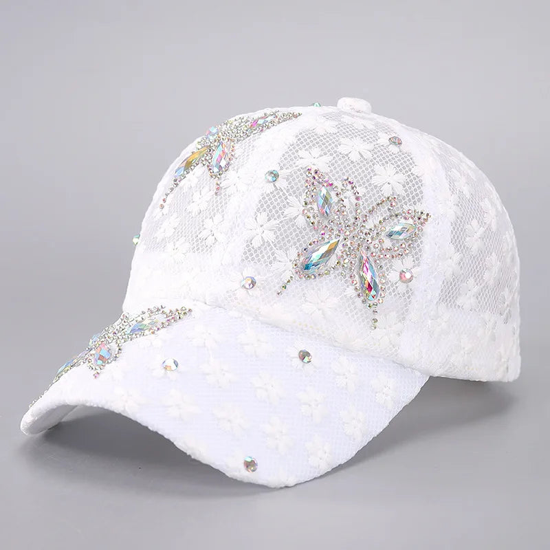 Summer Women S Lightweight Office Lady Lace Baseball Cap Embroidered Flowers Mesh Ventilation Sun