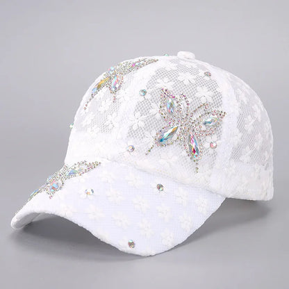 Summer Women S Lightweight Office Lady Lace Baseball Cap Embroidered Flowers Mesh Ventilation Sun