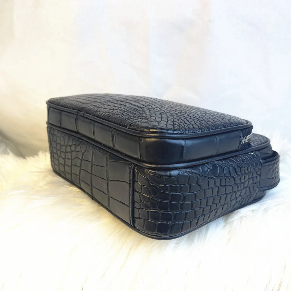 Crocodile Leather Men's Crossbody Bag | Authentic Belly Skin Postman