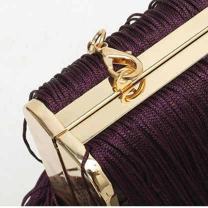 Long Tassel Evening Clutch Bag – Women's Luxury Wedding Party Purse
