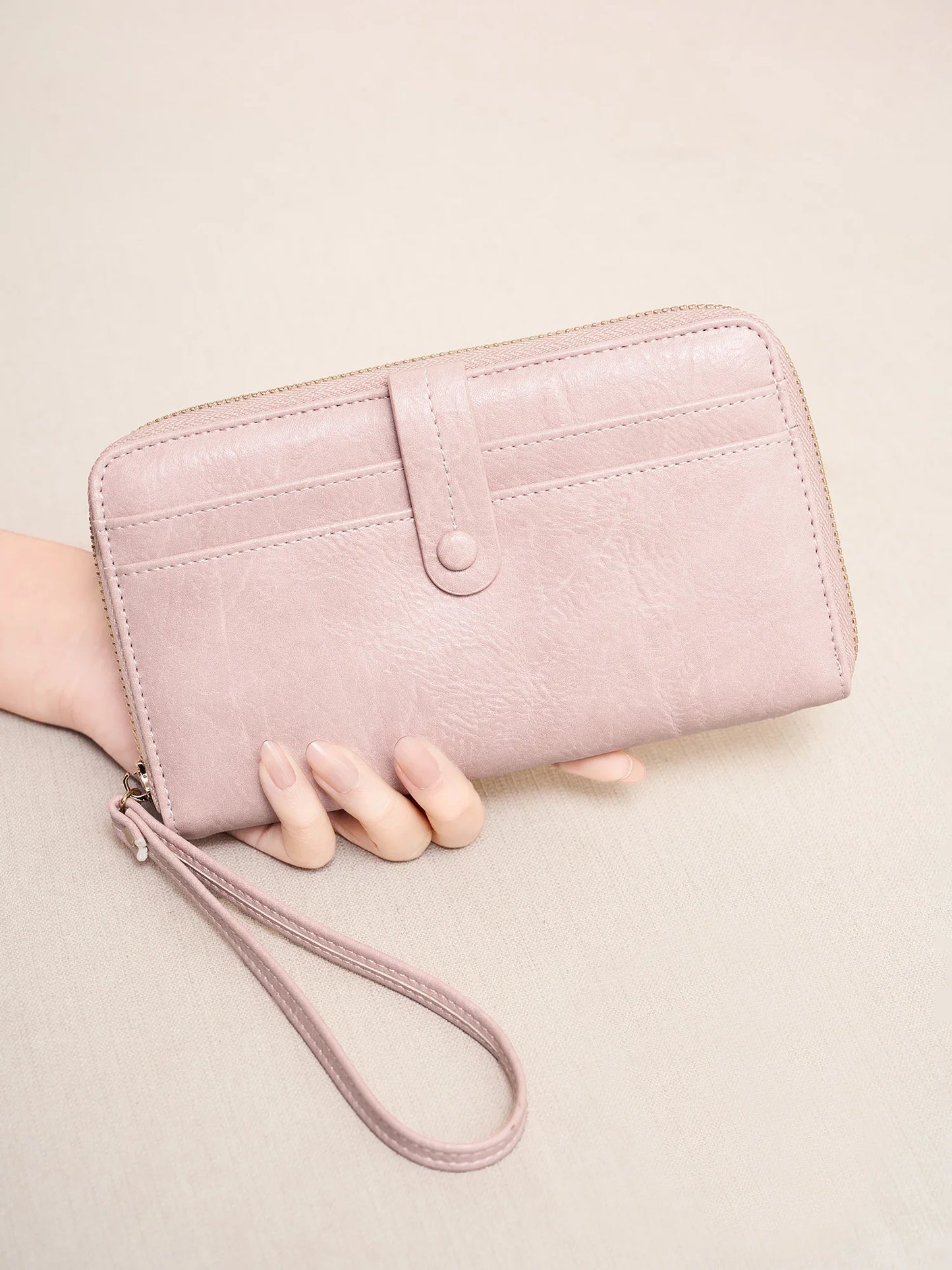 Women's Retro Long Wallet Large Capacity Multi-Card Slot Wristlet Clutch