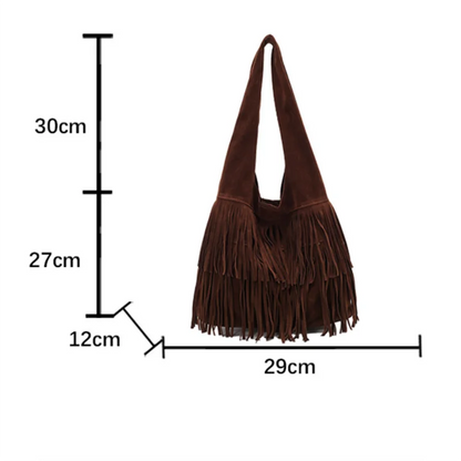 Fringe Tassel Tote Bag Women's Suede Shoulder Hobo Handbag