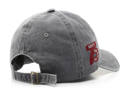Vintage Washed Baseball Cap – Unisex Letter Embroidery Snapback Hat
