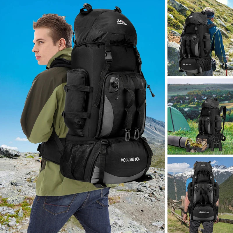 90L Hiking Backpack – Large Capacity Waterproof Camping Rucksack