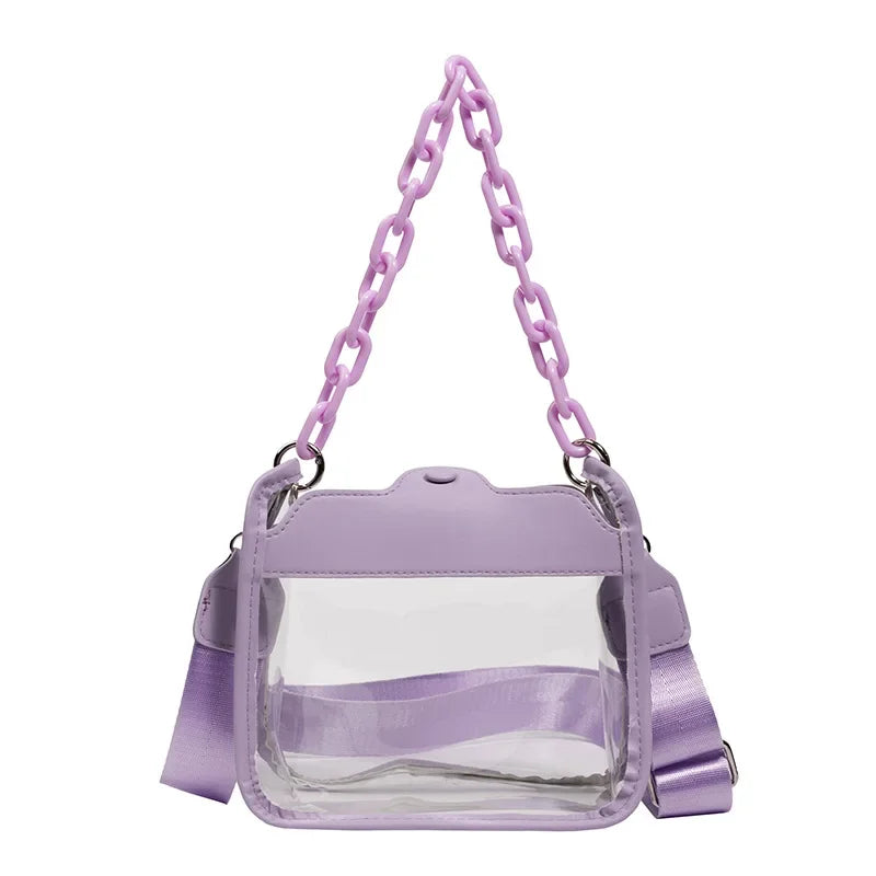 Clear PVC Crossbody Bag – Transparent Chain Shoulder Bag
