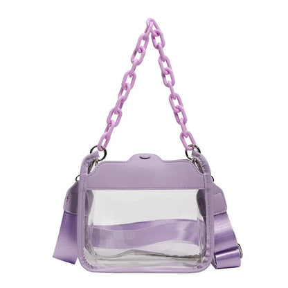 Clear PVC Crossbody Bag – Transparent Chain Shoulder Bag