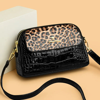 Snake Pattern Crossbody Bag for Women – Patent Leather