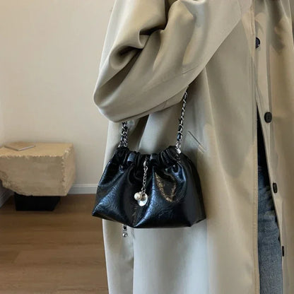 Y2K Crocodile Pattern Chain Shoulder Bag – Mini Crossbody Purse
