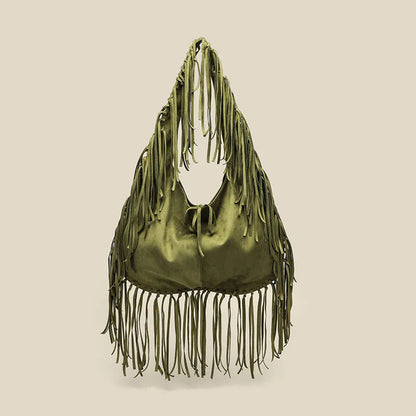 Fringe Suede Hobo Shoulder Bag – Boho Crossbody Bag for Women