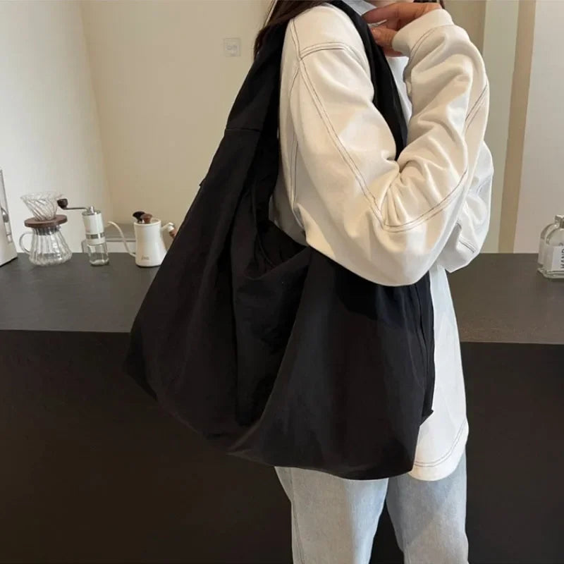 Nylon Shoulder Bag for Women – Casual Commuter Hobo Tote