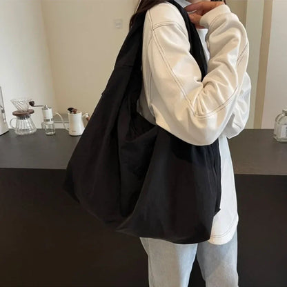 Nylon Shoulder Bag for Women – Casual Commuter Hobo Tote