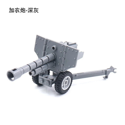 Military Anti-Aircraft Cannon MOC Building Blocks Model – WWII Artillery Brick Kit
