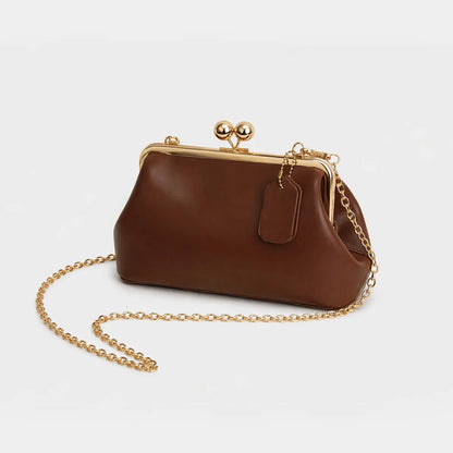 Kisslock Shell Clutch – Luxury Retro Frame Shoulder Bag for Women