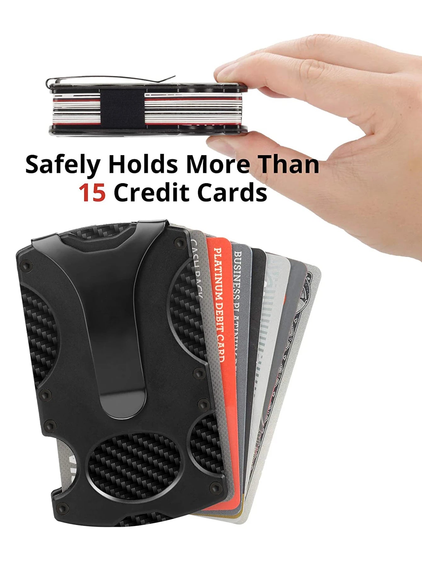 RFID Blocking Metal Minimalist Wallet for Men with Cash Pocket