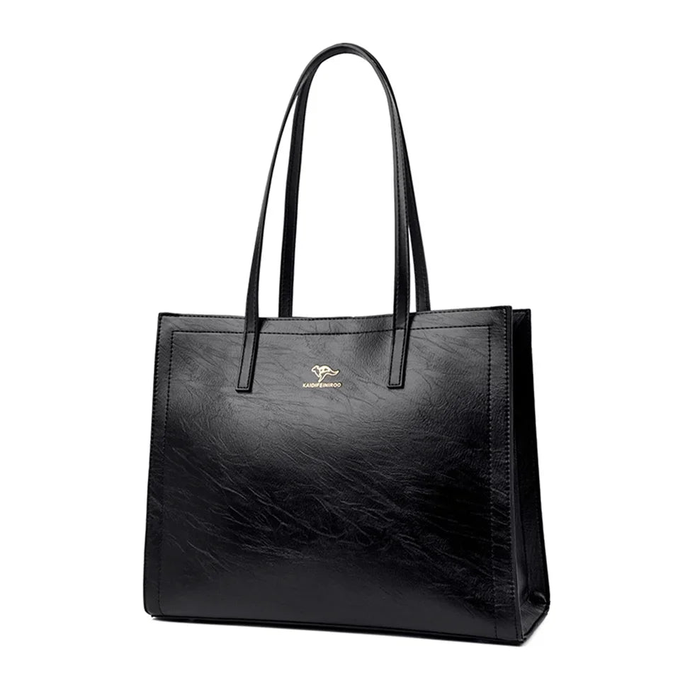 Large Capacity Leather Tote Shoulder Bag for Women