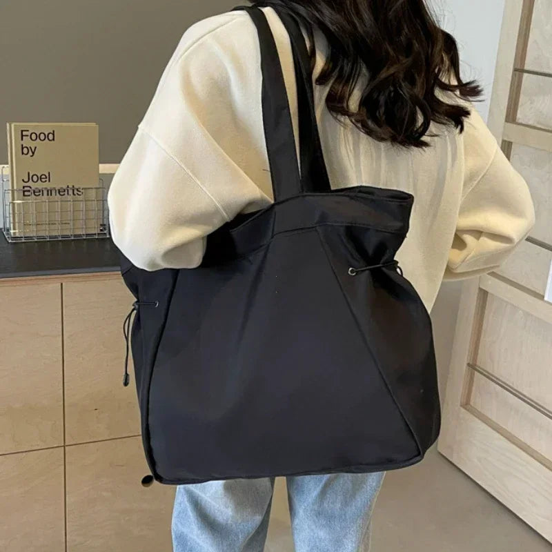 Large Drawstring Tote Bag – Women's Casual Shoulder Bag
