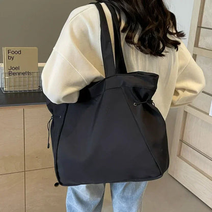 Large Drawstring Tote Bag – Women's Casual Shoulder Bag