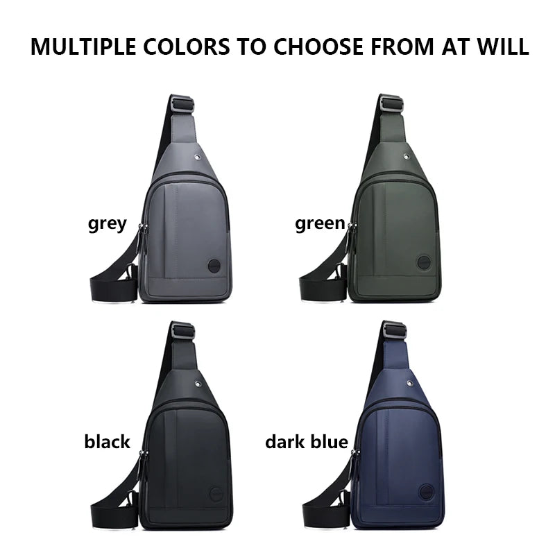 Men's Nylon Sling Chest Bag Waterproof Crossbody Pack