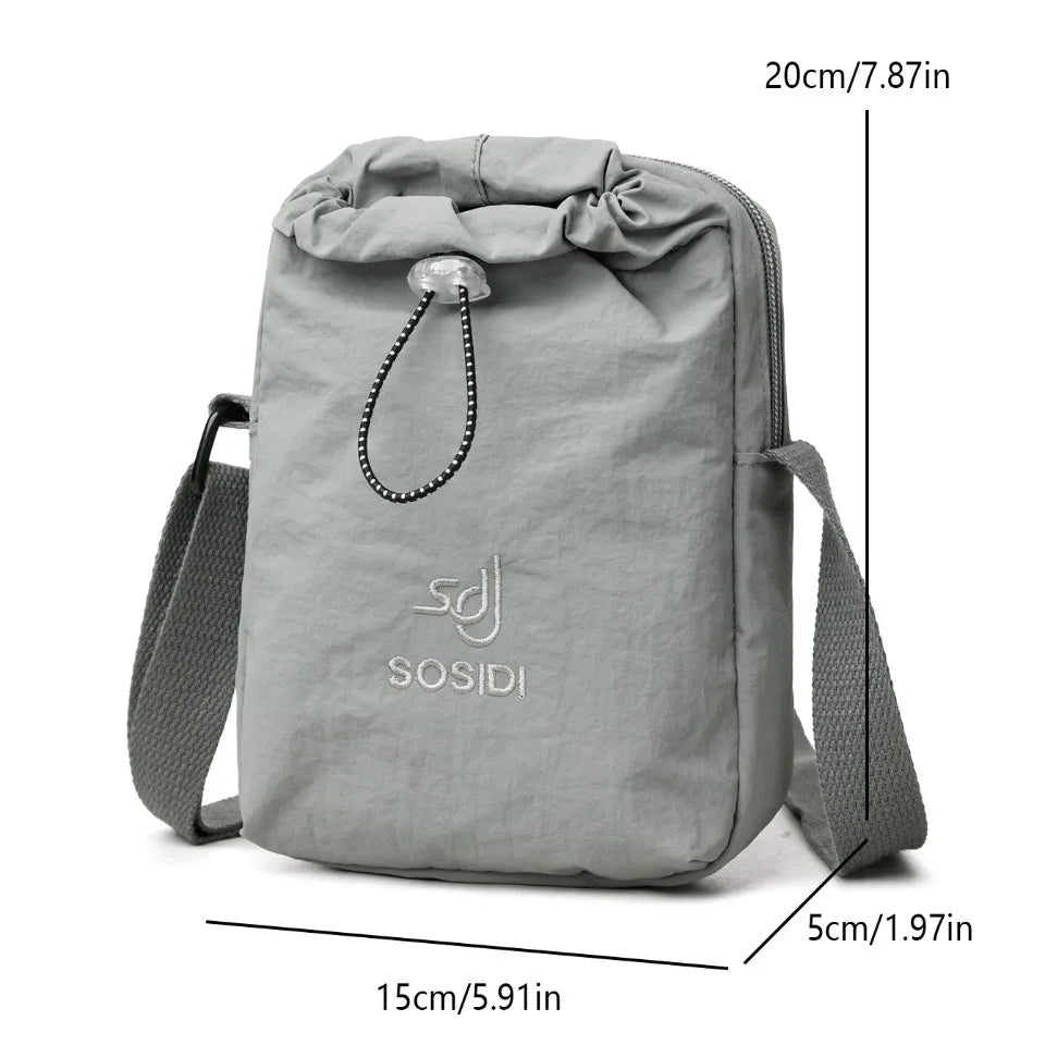 Mini Waterproof Nylon Crossbody Bag – Phone & Water Bottle Shoulder Bag