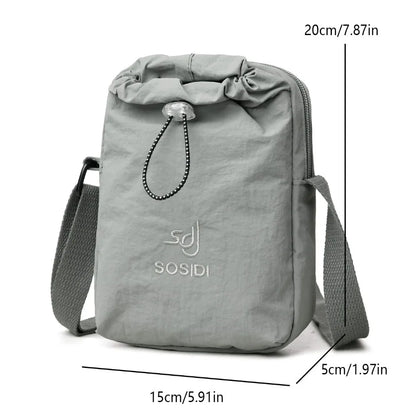 Mini Waterproof Nylon Crossbody Bag – Phone & Water Bottle Shoulder Bag