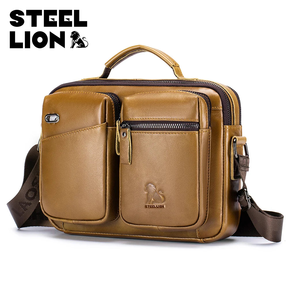 Genuine Leather Men's Crossbody Shoulder Bag – Business Handbag