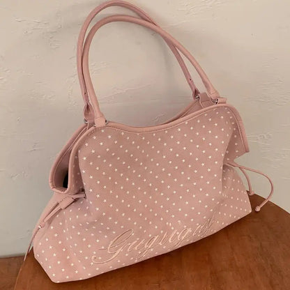 Women's Denim Star Print Hobo Shoulder Bag