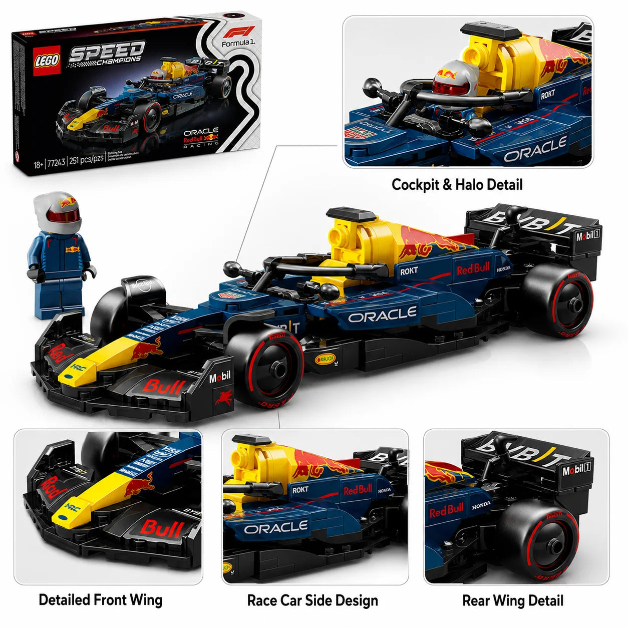 LEGO Speed Champions Oracle Red Bull Racing RB20 F1 Car 77243