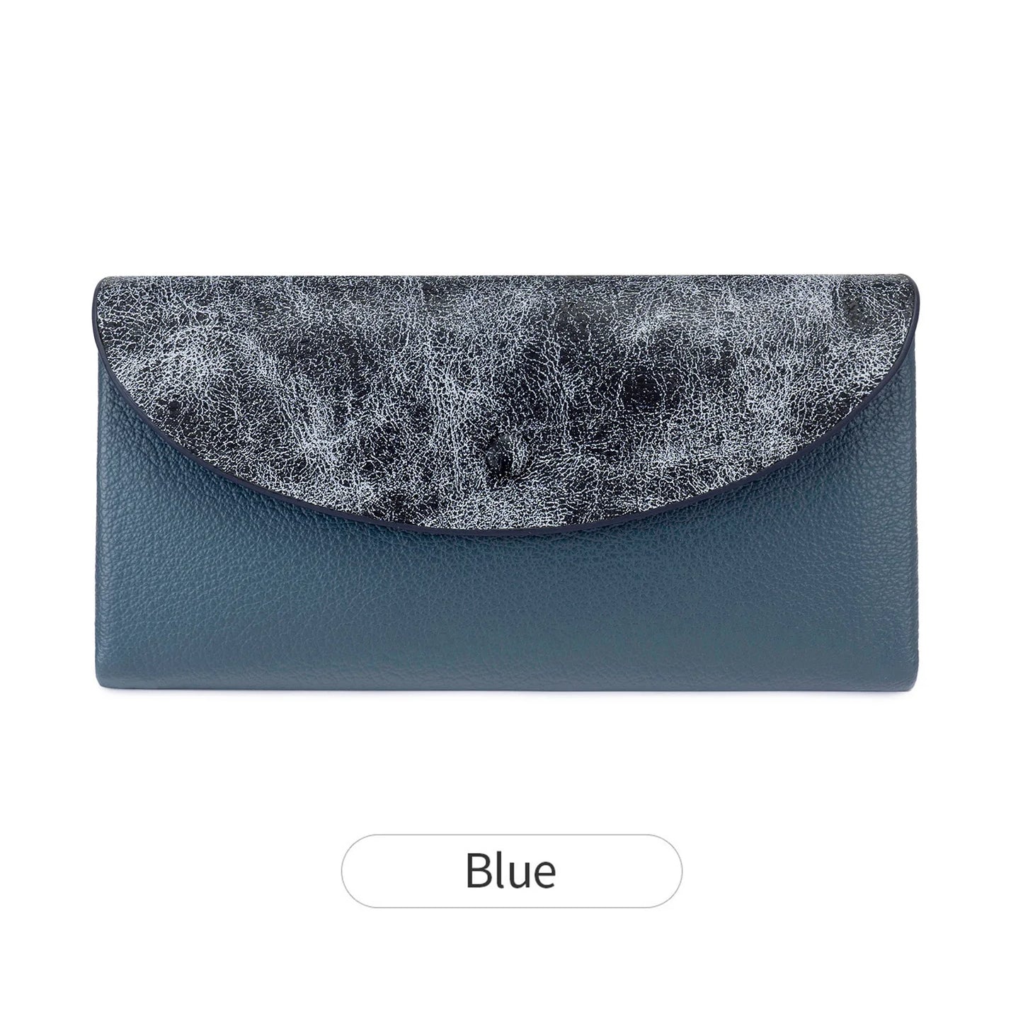 RFID Blocking Women's Wallet – Contrast Color Lychee Pattern Double Zipper Purse