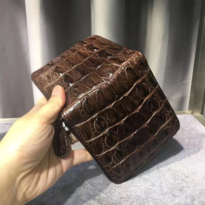 Luxury Crocodile Leather Zipper Wallet for Men