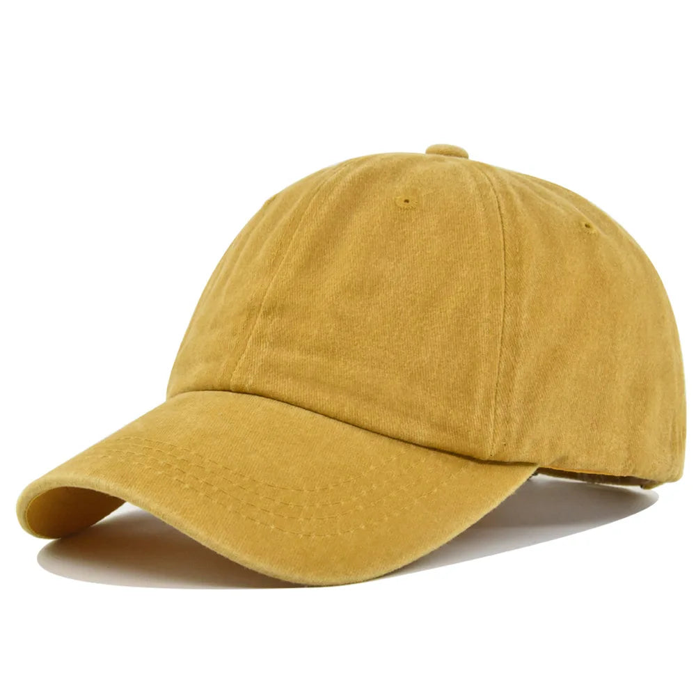 Solid Color Washed Cotton Baseball Cap – Unisex Dad Hat