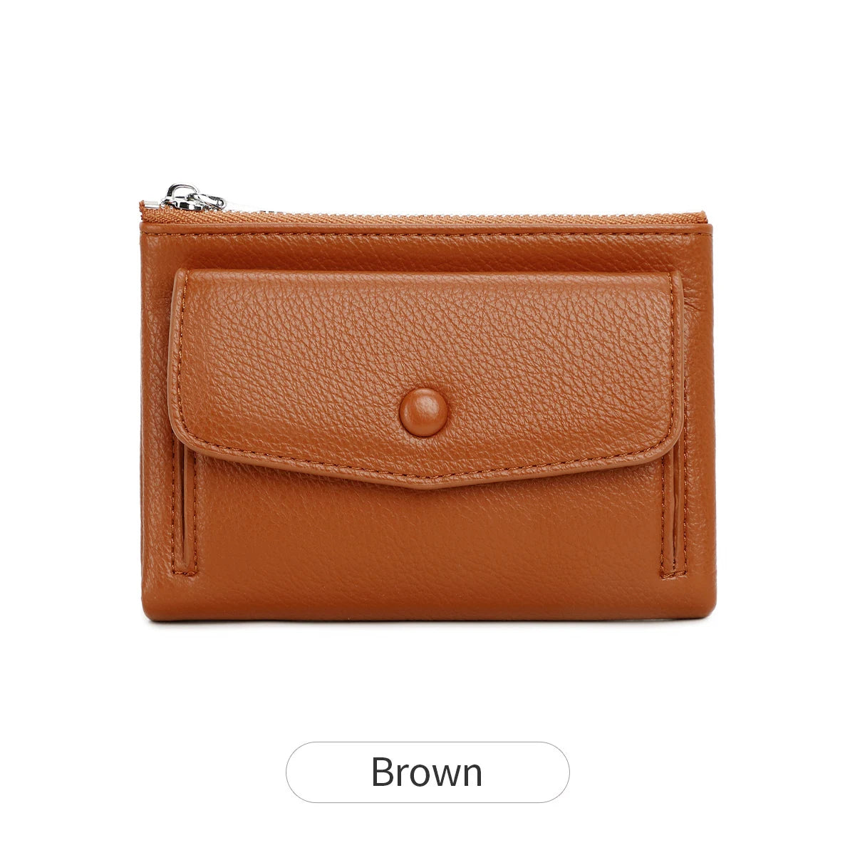 Women's Zip Coin Purse – Multi-Card Short Wallet with Buckle