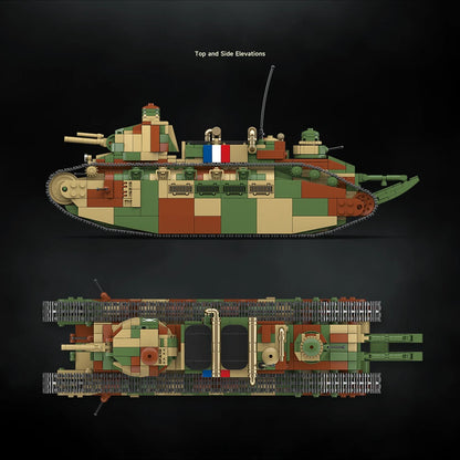 French Char 2C Super-Heavy Tank Building Blocks Set
