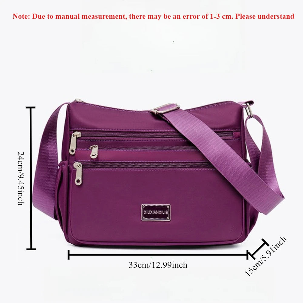 Women's Waterproof Shoulder Bag – Large Capacity Multi-Pocket Crossbody