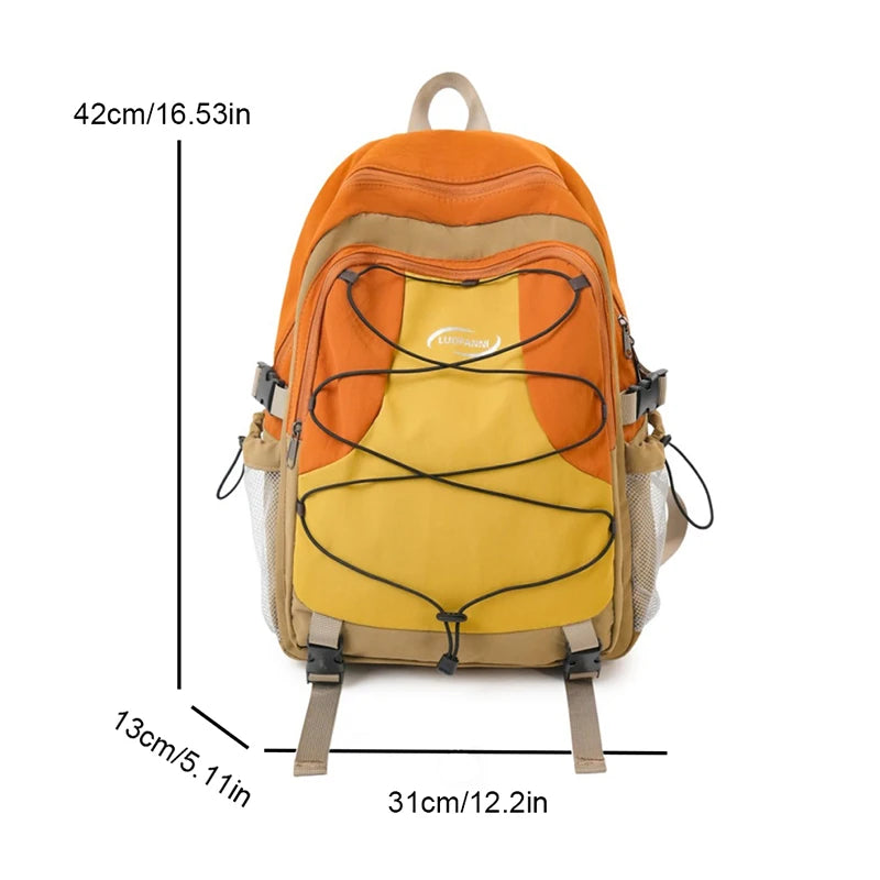 Color Contrast Women's Backpack Large Capacity Laptop Bag