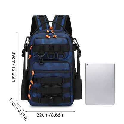 Tactical Fishing & Camping Backpack with Rod Holder – MOLLE Outdoor Sports Bag