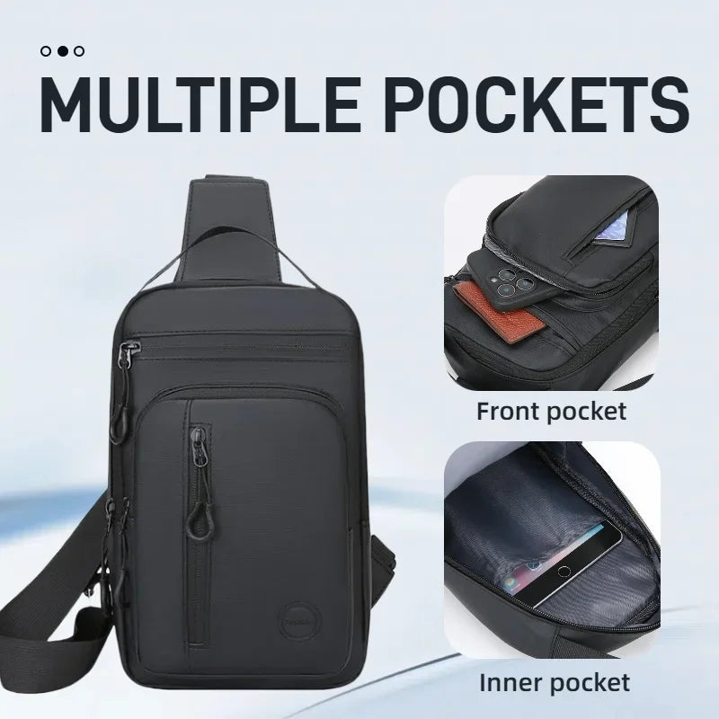 Sports Chest Sling Bag with Phone Pocket – Adjustable Crossbody