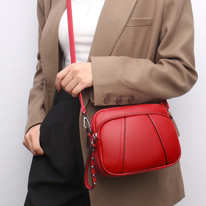 Crossbody Bag for Women – Soft Faux Leather Rivet Zipper Shoulder Purse