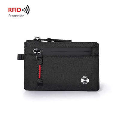 RFID Blocking Slim Wallet – Tactical Nylon Zipper Card Holder