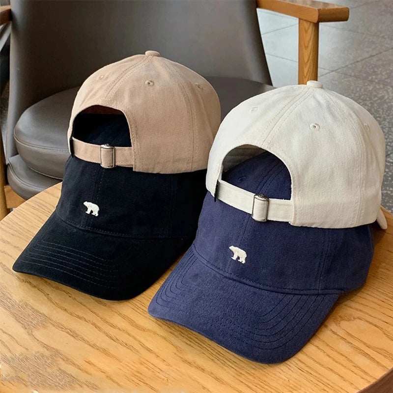 Polar Bear Embroidery Baseball Cap – Unisex Cotton Dad Hat