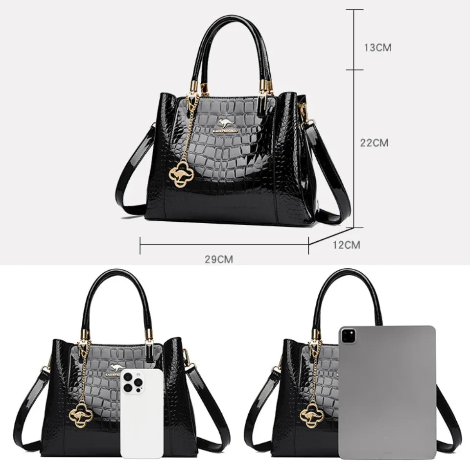 Crocodile Pattern PU Leather Tote Handbag for Women