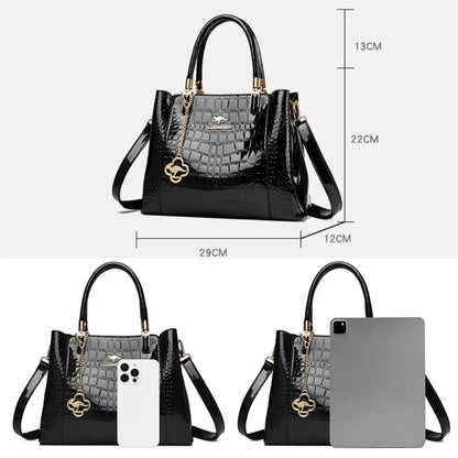 Crocodile Pattern PU Leather Tote Handbag for Women