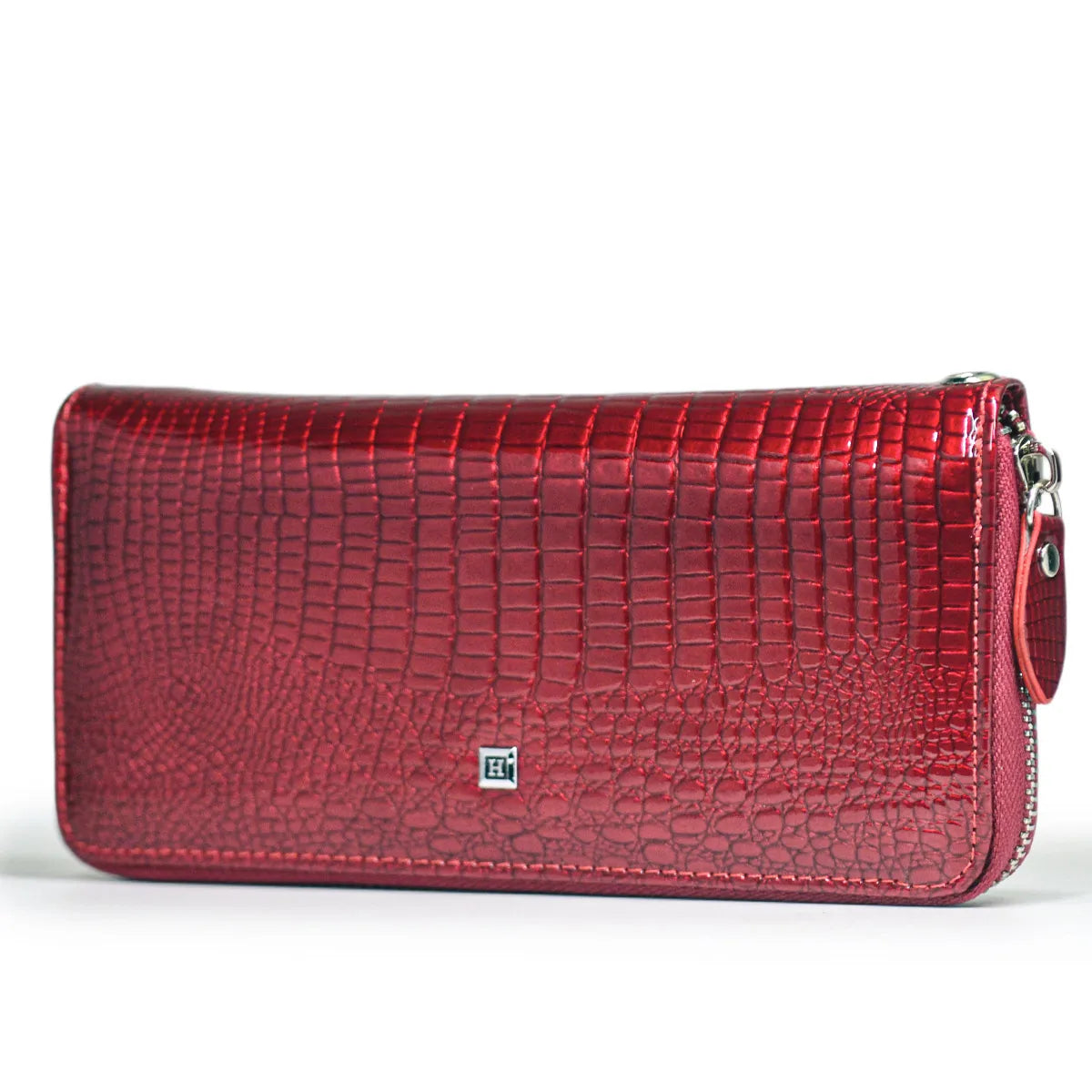 Women's Alligator Embossed Zipper Long Wallet – Wristlet Clutch with Card & Coin Slots