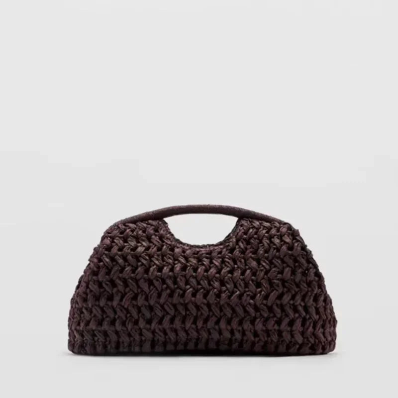 Raffia Crochet Beach Bag – Handmade Woven Clutch Handbag