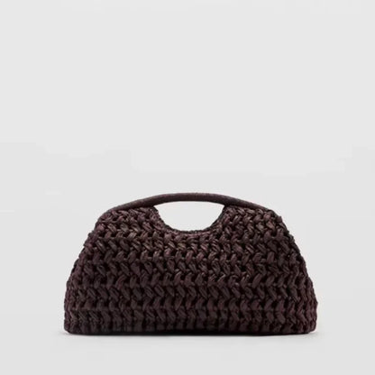Raffia Crochet Beach Bag – Handmade Woven Clutch Handbag