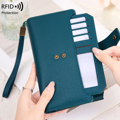 RFID Blocking Large Capacity Leather Wallet for Women