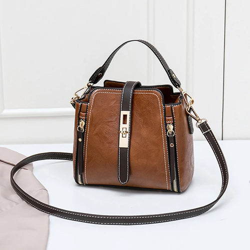 PU Leather Bucket Bag for Women – Small Crossbody Shoulder Handbag