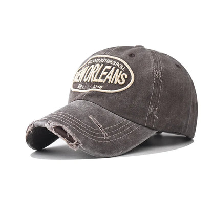 Vintage New Orleans Embroidered Baseball Cap – Unisex Distressed Snapback Hat